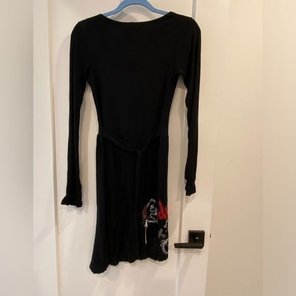 Desigual long sleeved black dress size M - Picture 4 of 16